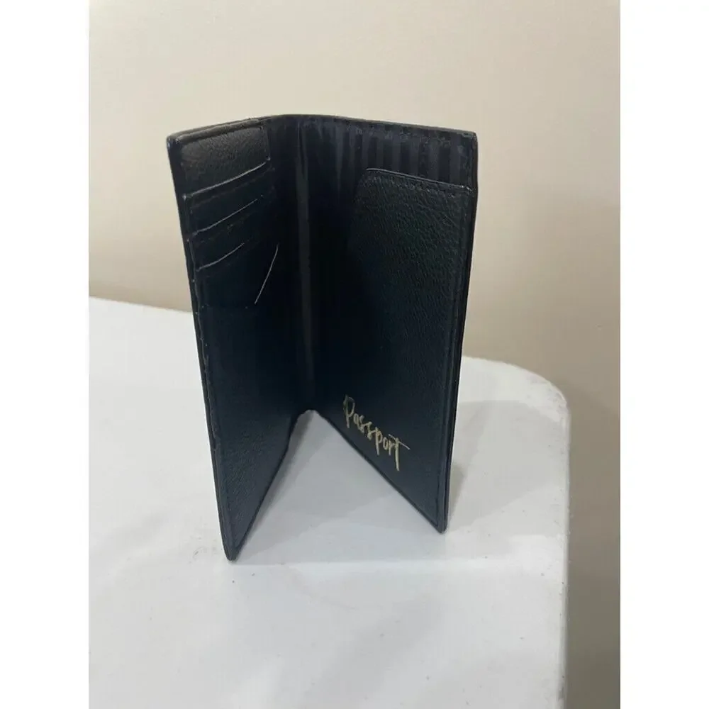 VICTORIA SECRET PASSPORT WALLET BLACK GOLDEN LOGO TRAVELER UTILITY VERSATILE - Picture 8 of 10